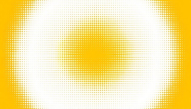 Yellow background with white dots forming an oval shape in the center