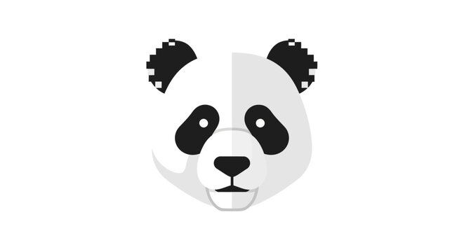 A cute panda bear face illustration.
