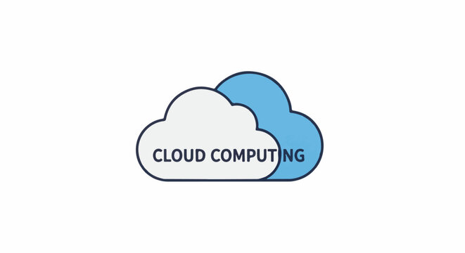 A simple illustration of two overlapping clouds, one grey and one blue, with the text "CLOUD COMPUTING" inside