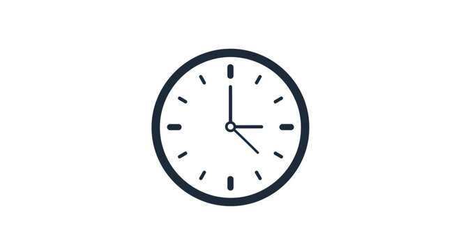 Simple analog clock on white background.