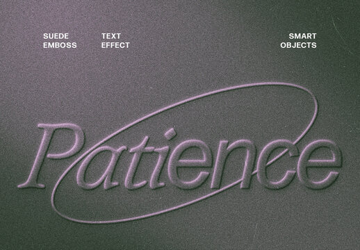 Suede Emboss Text Effect &ndash; Velvet Typography for Logo, Poster & Branding (PSD)