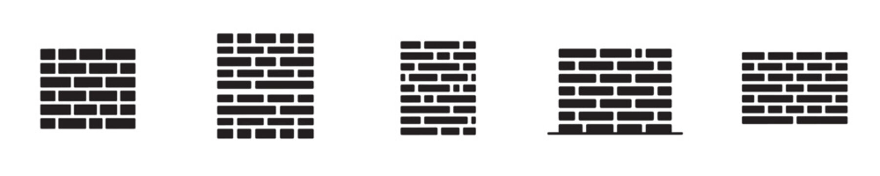Brick icon with silhouette style