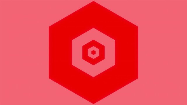 Concentric hexagons zoom background video, seamless looping animation