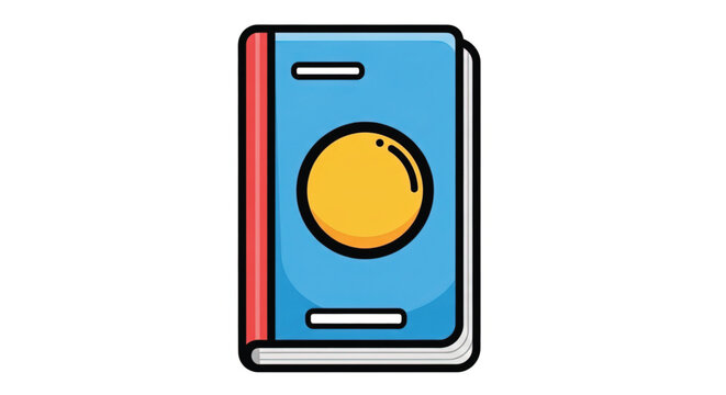 Camera on a blue book cover.