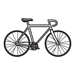 Obraz premium Minimalist road bicycle outline icon for eco friendly transportation