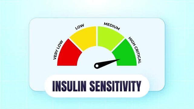 Dashboard warning of low insulin sensitivity on a vibrant tinted onyx gauge, capturing clinical lighting reflections as a 4k video