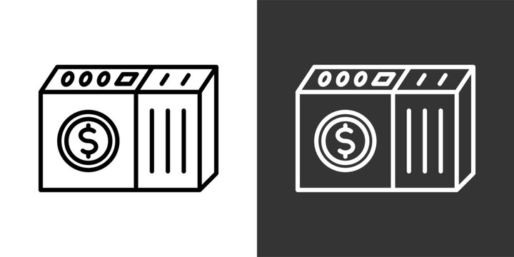 Money Laundering Black And White Icon Set Collection Pack Vector Illustration