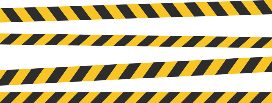 Warning caution tape, yellow and black striped barriers representing restricted areas hazard alerts and safety control.