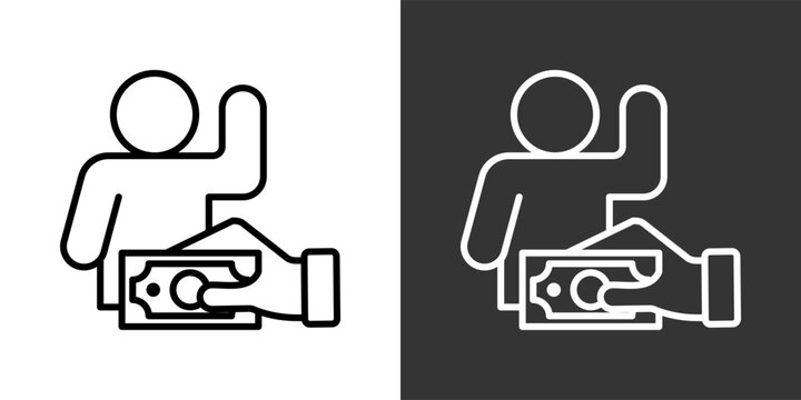 Collusion Black And White Icon Set Collection Pack Vector Illustration