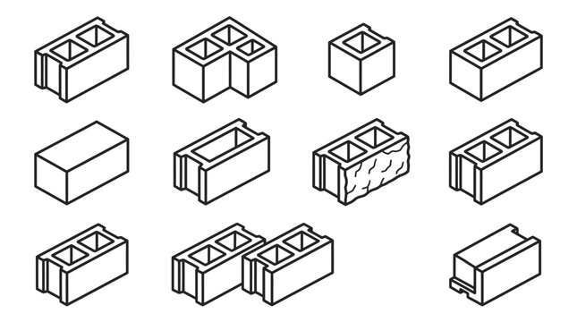 Building Block Line Icon Collection