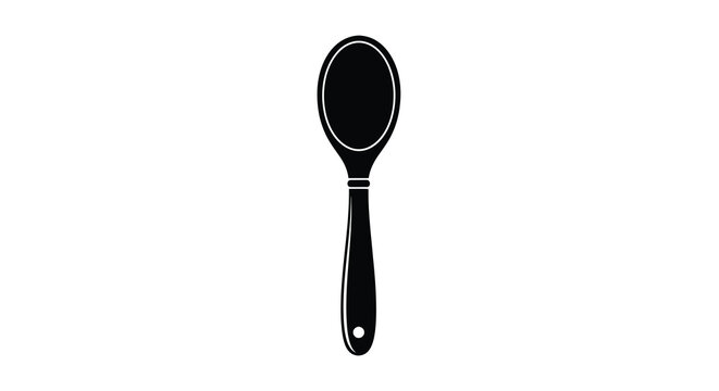 Hand mirror with oval shape black silhouette