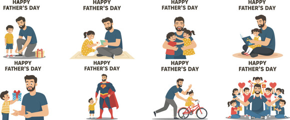 Fototapeta premium Father and Son Celebrating Father's Day, Diverse Family Moments, Copy Space Left