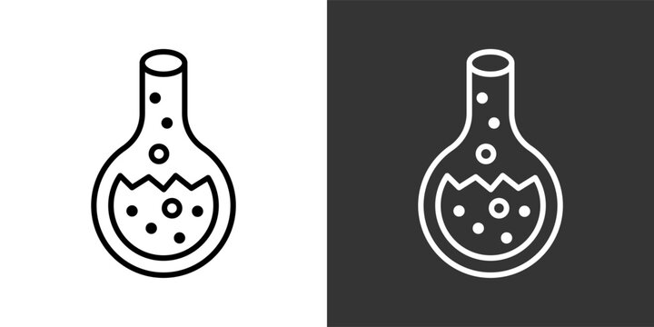 Flask Black And White Icon Set Collection Pack Vector Illustration
