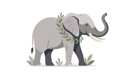 Fototapeta premium Stylized Elephant with Laurel Wreath