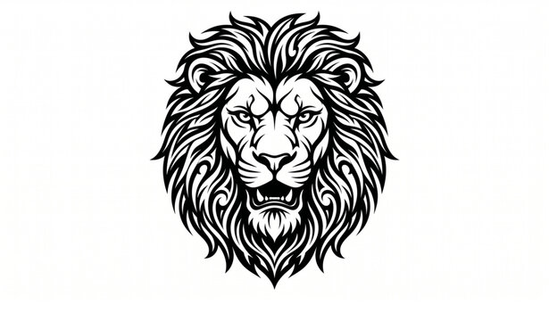 Majestic Lion Head Tattoo & Logo Vector Design