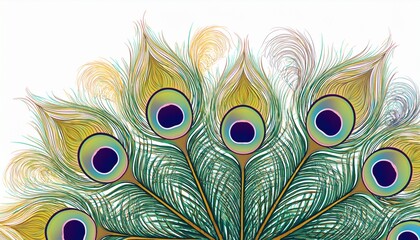 Obraz premium design card with feather peacock isolated on white
