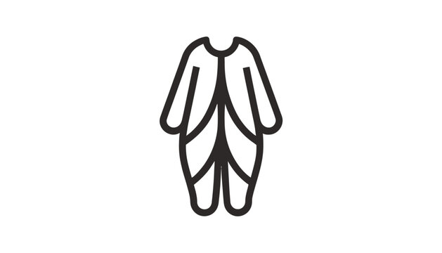 Baby Sleepsuit Icon Outline - Simple Vector Illustration