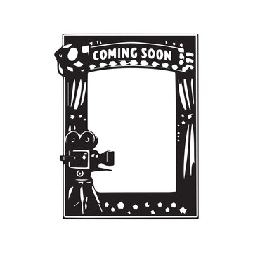 Black and White Cinema Vertical Frame Design