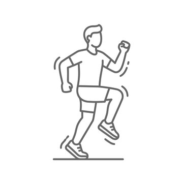 Man Running in Motion Fast Pace.
