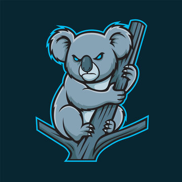 koala mascot logo vector design template simple and clean
