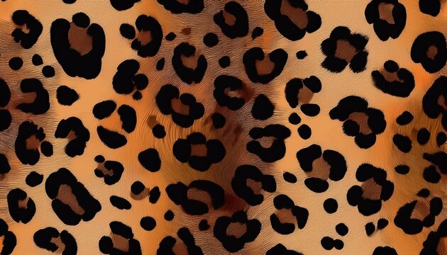 seamless jaguar leopard print pattern irregular black spots with brown and tan accents