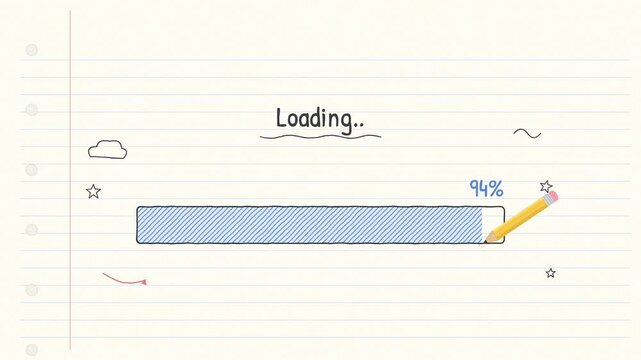 Hand Drawn Doodle Pencil Progress Bar 2D