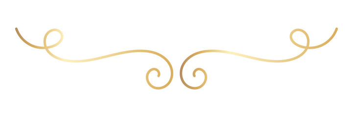Obraz na płótnie Canvas PNG Elegant gold decorative flourish on transparent background
