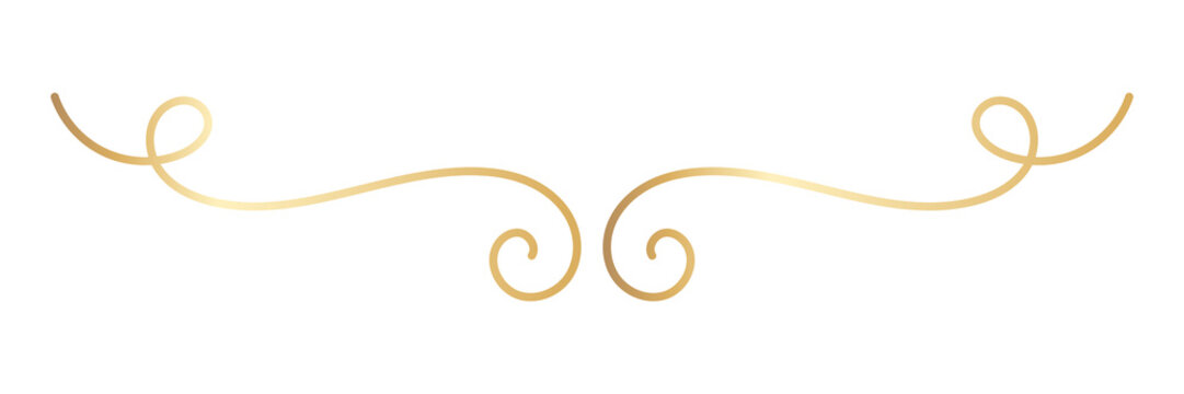 PNG Elegant gold decorative flourish on transparent background