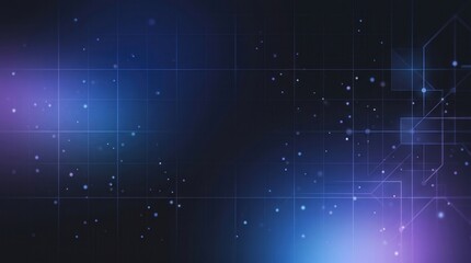 Fototapeta premium Futuristic dark background featuring neon light trails, floating particles, and a subtle technical grid. Ideal for AI, cyber security, and data science presentations. 3D render style.