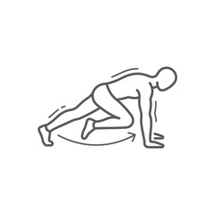 Fototapeta premium Person doing mountain climber exercise.