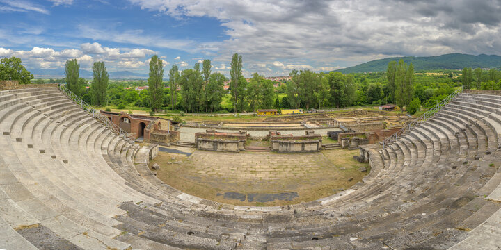 Ancient Roman Theatre at Heraclea Lyncestis Archaeological Site Near Bitola - North Macedonia