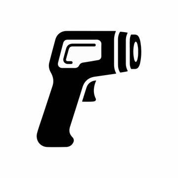 Handheld infrared thermometer icon. Non-contact temperature gun glyph. Vector illustration isolated on white background