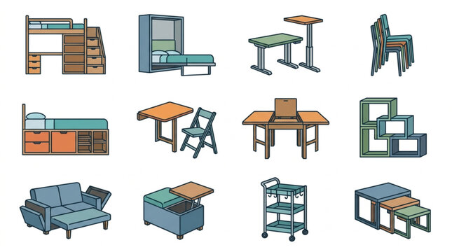 Collection of Modern Furniture Pieces for Home and Office.