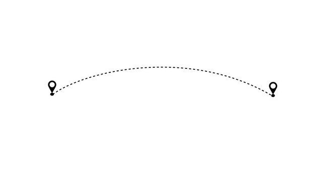 Airplane line path route travel video animation. Plane icon travel video animation. Flight transport symbol video animation. Plane with line video animation.