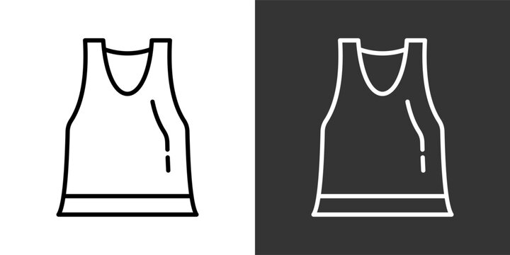 Undershirt White And Black Icon Set Collection Pack Vector Illustration
