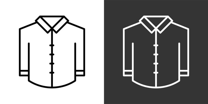Shirt White And Black Icon Set Collection Pack Vector Illustration