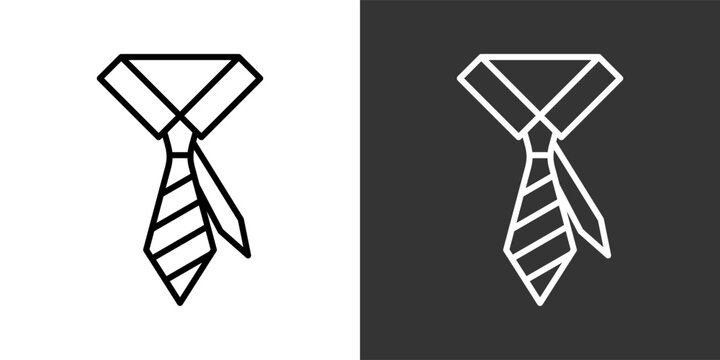 Necktie White And Black Icon Set Collection Pack Vector Illustration