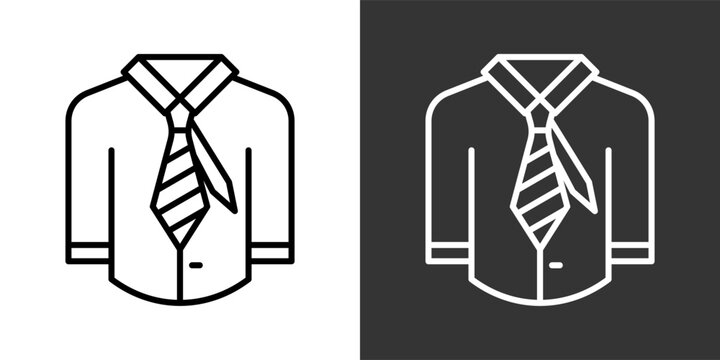 Working Suit White And Black Icon Set Collection Pack Vector Illustration