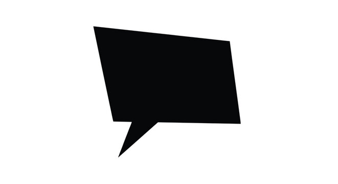 Isolated Black Speech Bubble Illustration on White.