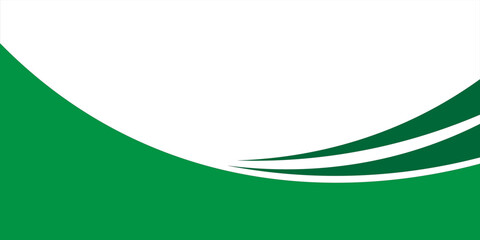 Obraz premium Green Corporate Wave Background Modern Minimalist Abstract Wavy Line Border Frame Presentation Banner Layout Geometry Shape Business Template with White Copy Space Vector