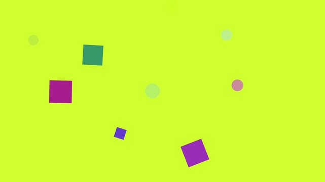 Geometric Shapes Animation in Abstract Motion against Bright Yellow Stripes with Black Band