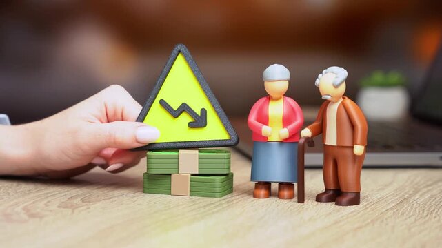 Reductions in wages and pensions for the elderly. A decline in living standards and shrinking pensioner population. Social welfare cuts and economic hardship