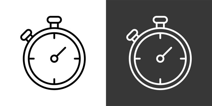Time White And Black Icon Set Collection Pack Vector Illustration