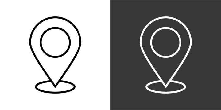 Location White And Black Icon Set Collection Pack Vector Illustration