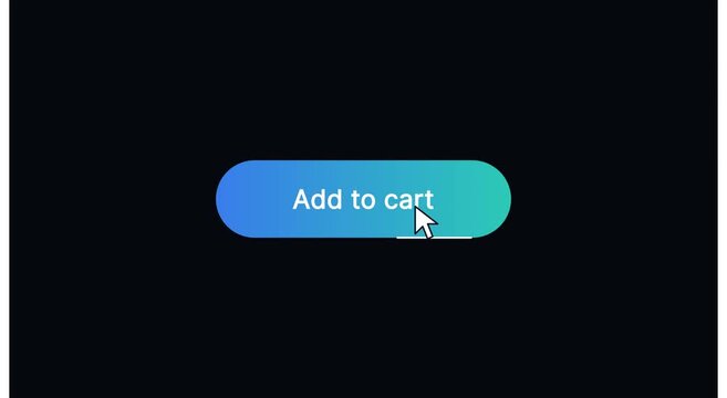 Add to cart button click animation with mouse cursor for e-commerce ui animation
