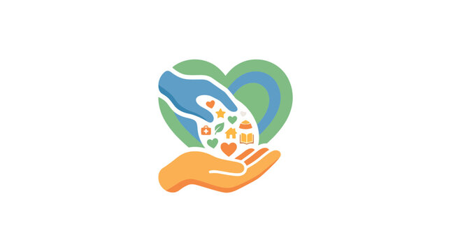 Hands Giving Care and Support, Charity Concept, Community Help