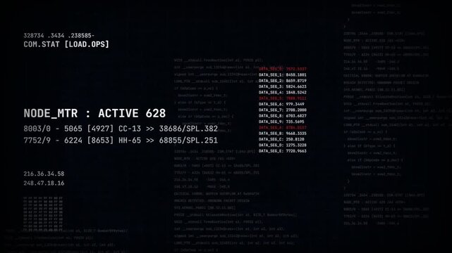 Critical System Breach Alert Animation with Digital Security Warning and Data Error Glitch Interface 4k video animation seamless loop