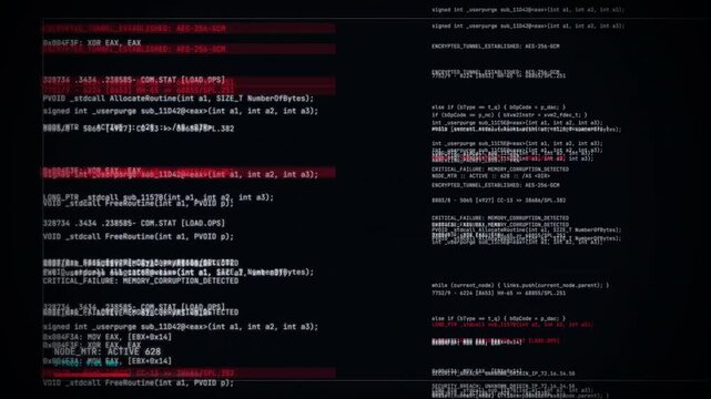 Critical Error Alert and System Breach Warning Glitch Screen Animation 4k video animation seamless loop