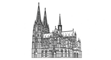 Fototapeta premium Gothic Cathedral Architecture Building Design.