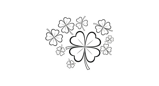 Four Leaf Clover Illustration Design.